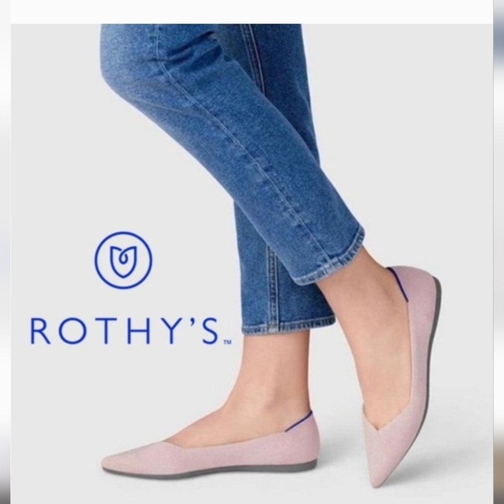 Rothy's Breast Cancer Awarenes The Pointed  Knit Flats Limited Edition 8W